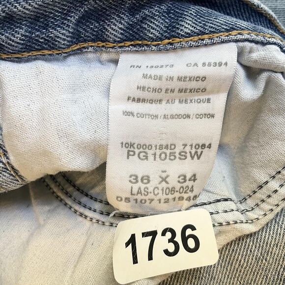 Pro Gear Men Jeans 36X34 Light Blue Denim PG105SW 34" Inseam Mid Rise - Picture 2 of 11